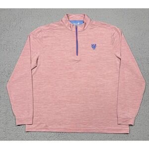 Johnnie-O Pullover Mens Large Pink Glades 1/4 Zip Long Sleeve Golf Performance